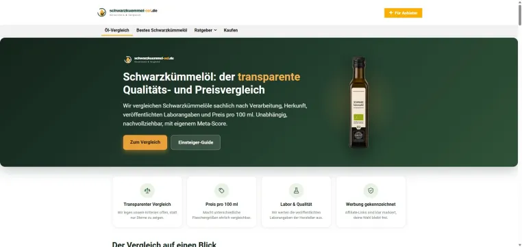 Bild: Was kostet Schwarzkümmelöl? Neuer Preis-Index macht Öle vergleichbar
