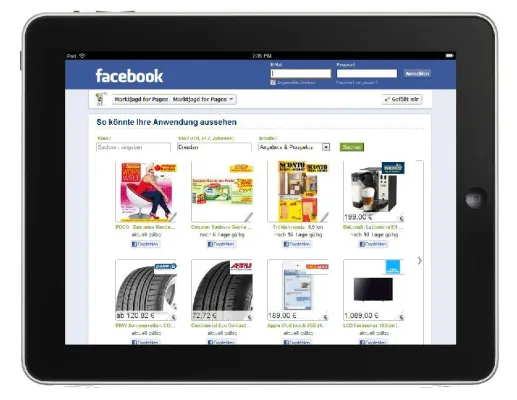 Auf Facebook Produkte und Prospekte finden: Mit Marktjagd online informieren, vor Ort einkaufen Bild: Auf Facebook Produkte und Prospekte finden: Mit Marktjagd online informieren, vor Ort einkaufen