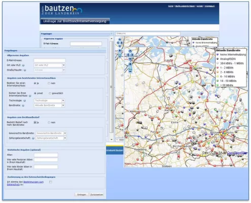 Bild: Erfolgreicher Start für die interaktive Breitband-Landkarte des Landkreises Bautzen