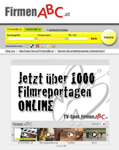 Bild: Über 1000 Firmen-Filmreportagen online - FirmenABC.at als Firmen-Verzeichnis der nächsten Generation