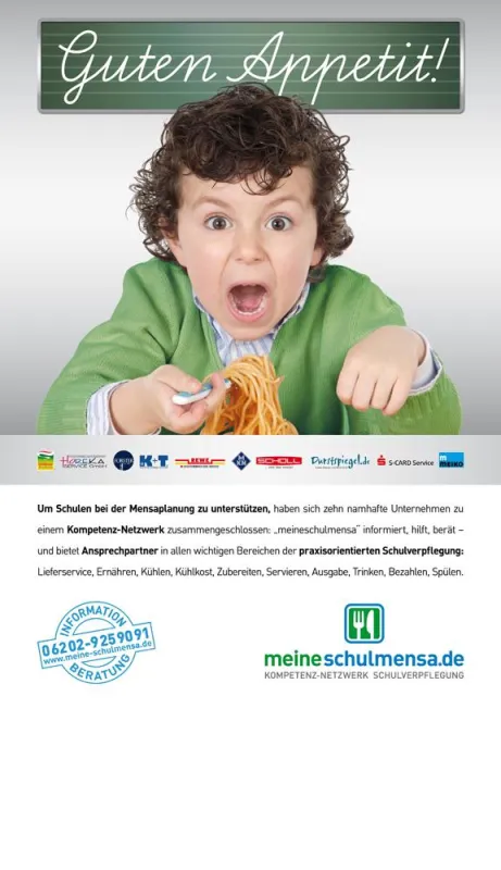 Meine Schulmensa bietet eine kostenlose Erstberatung vor Ort und Unterstützung in allen 10 Kompetenzfeldern der Schulverpflegung.