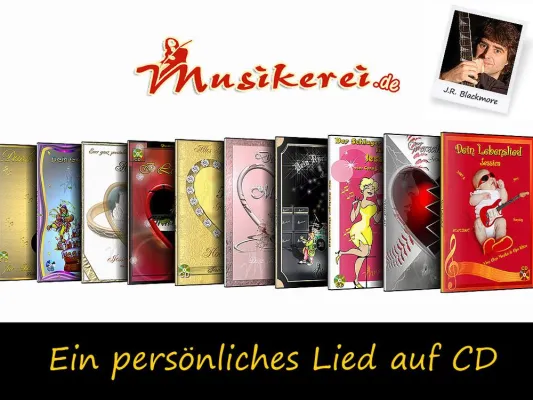 Bild: Ein persönliches Lied auf CD - J.R. Blackmore präsentiert personalisierte Lieder auf musikerei.de.
