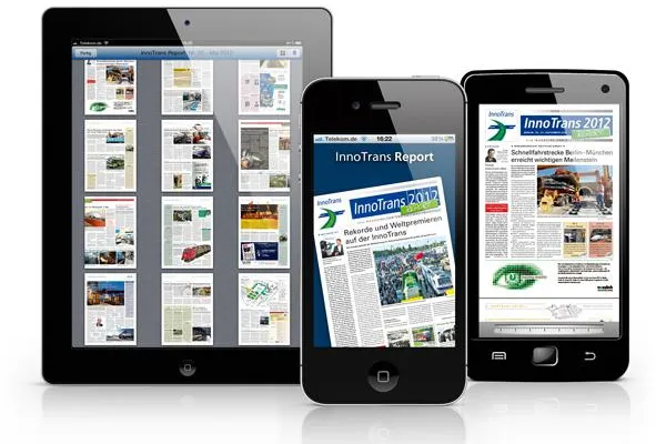 Die Messe Berlin GmbH setzt auf eine mobile Applikation zur Präsentation des InnoTrans Reports Bild: Die Messe Berlin GmbH setzt auf eine mobile Applikation zur Präsentation des InnoTrans Reports