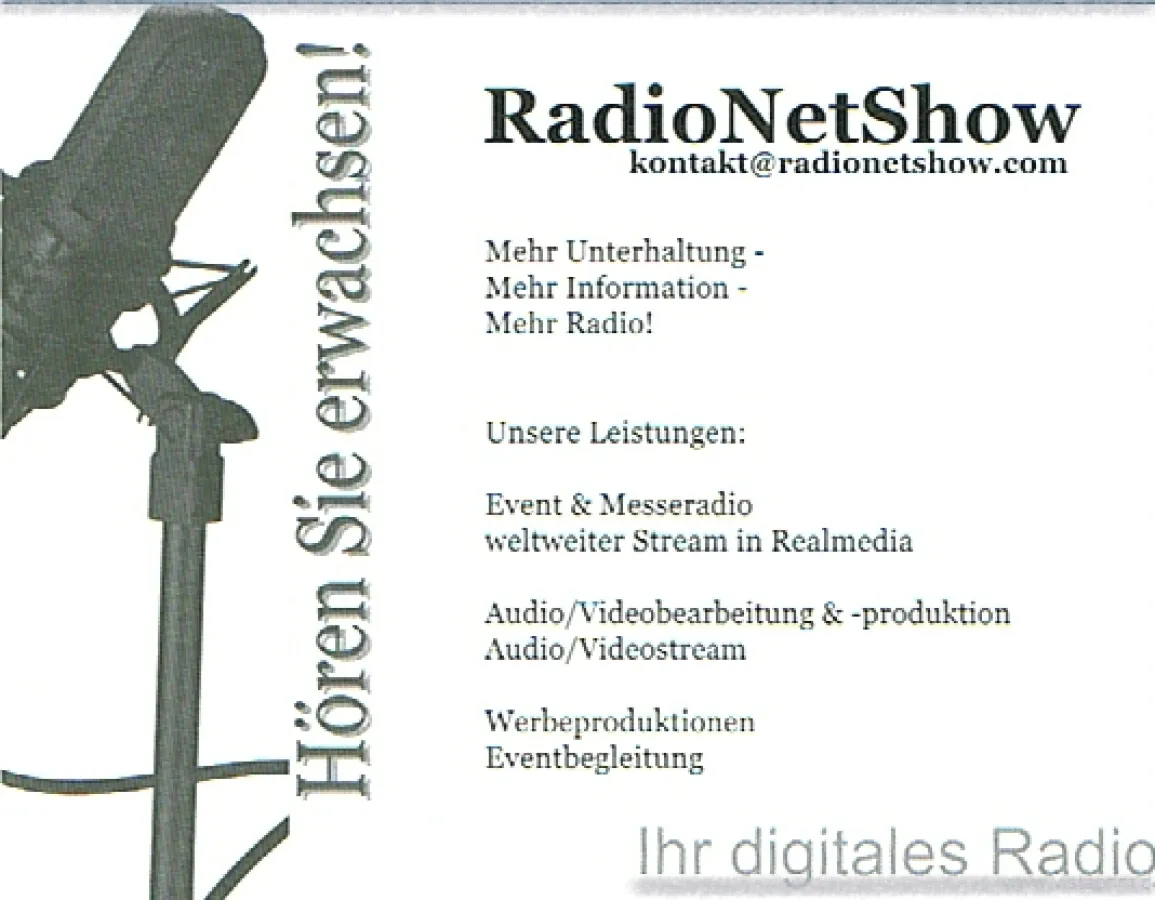 RadioNetShow Ihr digitales Radio