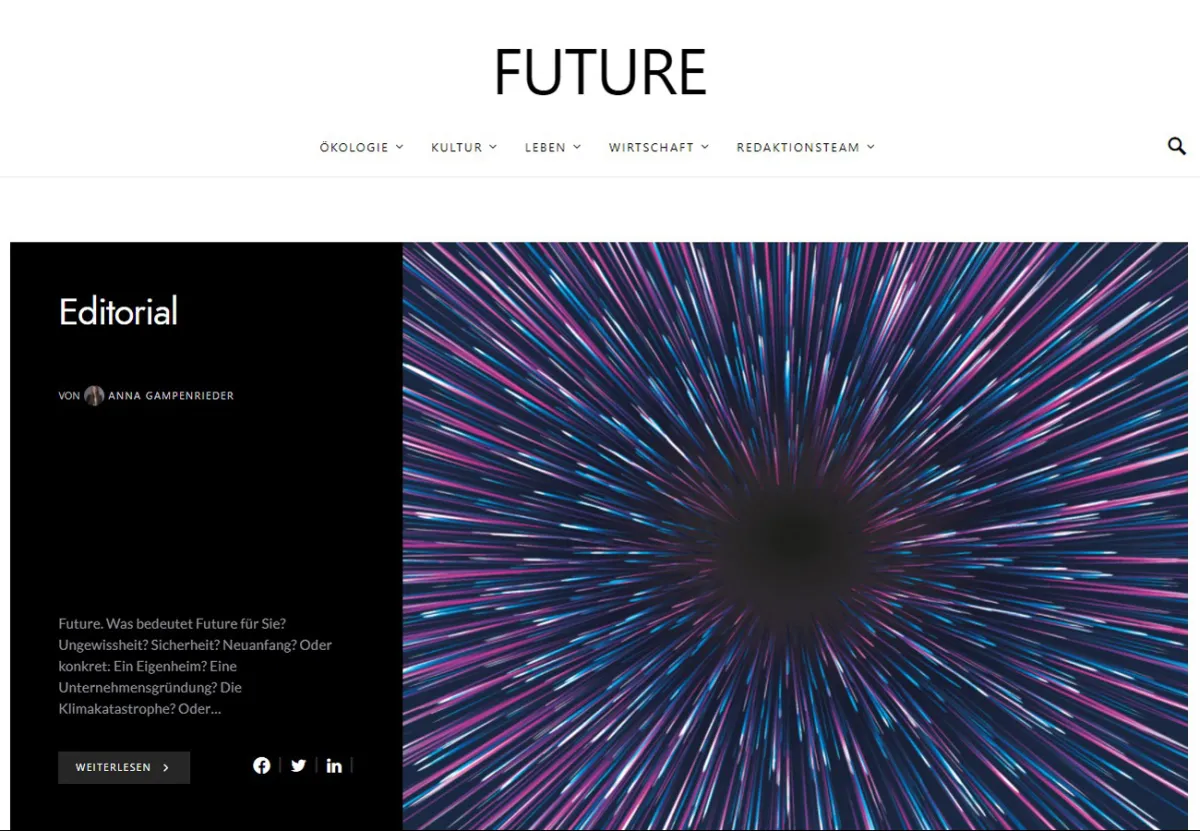 Startseite des Online-Magazins FUTURE Oktober 2021 (© Foto: Journalistenakademie/www.istockphoto.com)