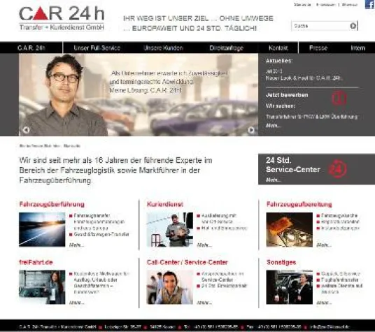 Bild: Relaunch für C.A.R. 24h: Innovative Website für professionelle Fahrzeuglogistik