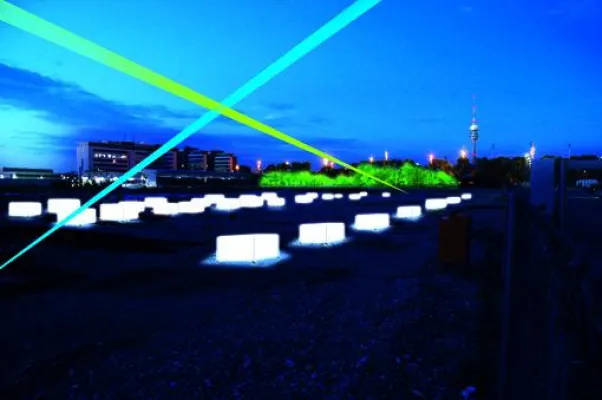 Bild: Top-Lichtevent am 13.10.2007 um 21 Uhr in München - Lichtinszenierung von DESEO für den SWM M-Campus