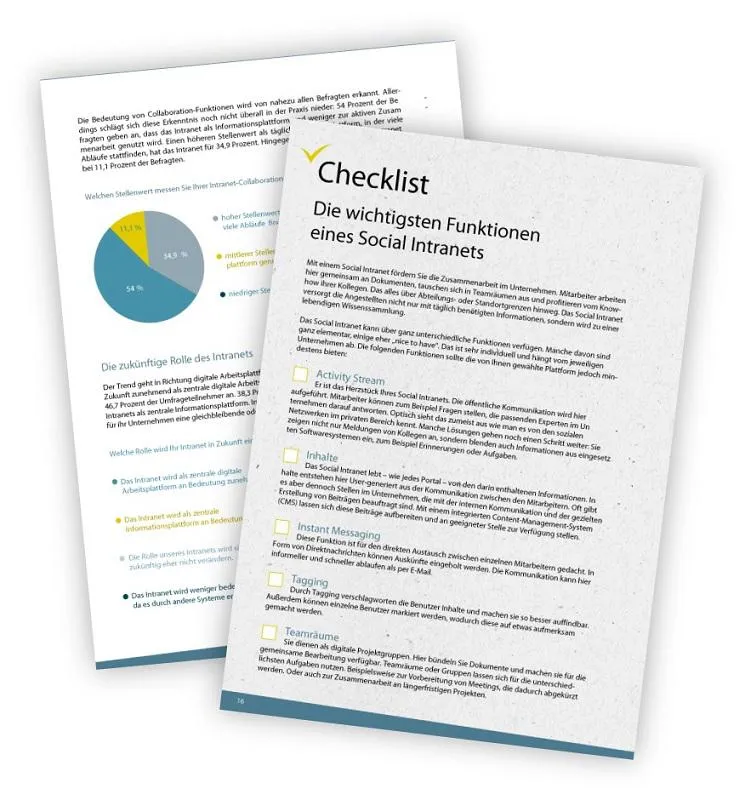 Der Pocket Guide Social Intranet enthält neben der Studie viele Tipps und Anwenderberichte, © United