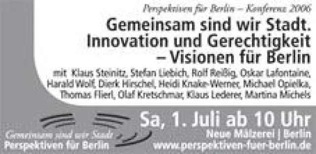 Bild: Innovation und Gerechtigkeit – Visionen für Berlin Konferenz in Berlin am 1. Juli