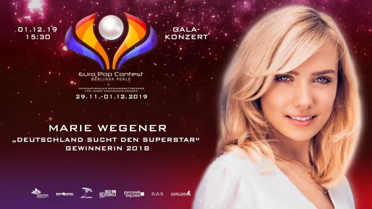 Bild: Marie Wegener tritt beim Galakonzert des Euro Pop Contests mit 24 teilnehmenden Ländern auf!