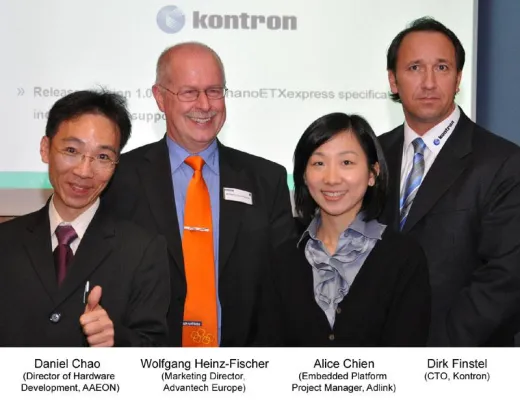 Aaeon, Adlink, Advantech und Kontron veröffentlichen gemeinsam die Spezifikation nanoETXexpress 1.0 Bild: Aaeon, Adlink, Advantech und Kontron veröffentlichen gemeinsam die Spezifikation nanoETXexpress 1.0