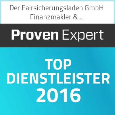 Bild: Doppelauszeichnung als „TOP-Dienstleister 2016“ und „TOP-Empfehlung“ durch ProvenExpert.
