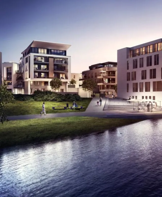 Im Hafenbereich des Dortmunder PHOENIX Sees entsteht das Wohnquartier Port PHOENIX