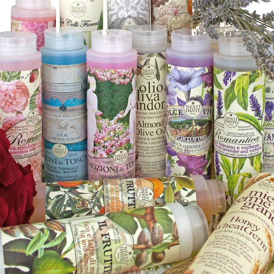 Von Nesti Dante gibt es jetzt Flüssigseifen, Bade- und Duschcremes sowie Creme. Foto: dambiro