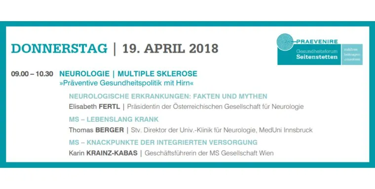 Bild: PRAEVENIRE Gesundheitsforum Seitenstetten: Thema Multiple Sklerose