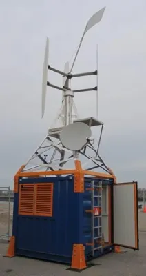 Bild: Zwei IPS® – Technikcontainer als autarke Energie-versorgung für Messstationen in der Nordsee in Funktion