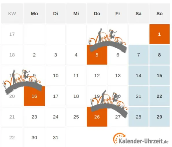 Brückentage und lange Wochenenden 2016 Bild: Brückentage und lange Wochenenden 2016