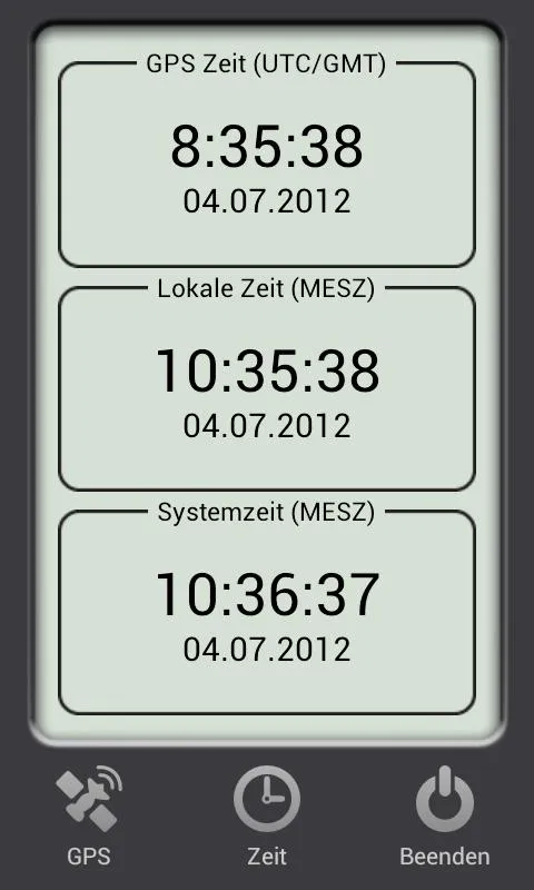 Screenshot der App 
