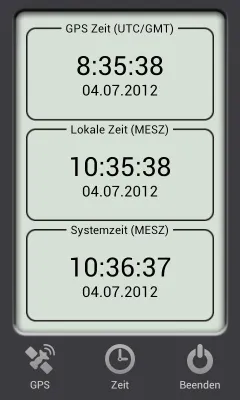 Android App "Satellite Time Reader" ermöglicht GPS basierte Anzeige von Zeit + Datum Bild: Android App "Satellite Time Reader" ermöglicht GPS basierte Anzeige von Zeit + Datum