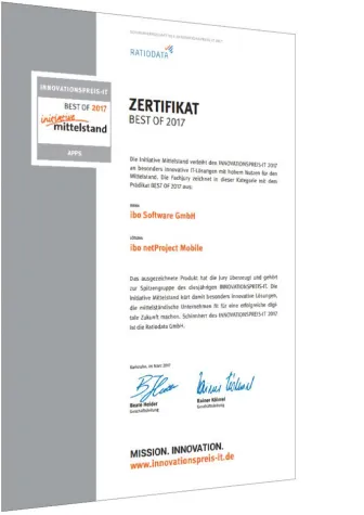 Bild: Auszeichnung für ibo netProject Mobile