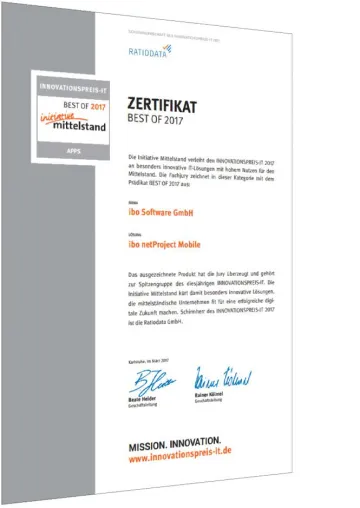 Bild: Auszeichnung für ibo netProject Mobile