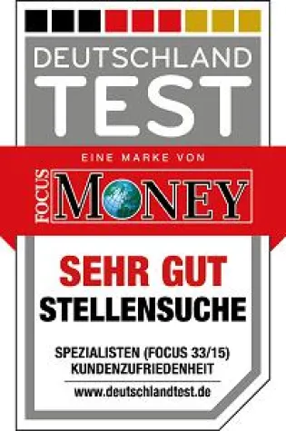 Bild: DEUTSCHLAND TEST von FOCUS-MONEY und ServiceValue zeichnet Yourfirm Stellensuche mit 'sehr gut' aus