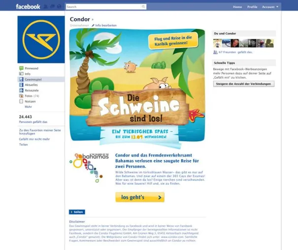 denkwerk realisiert Game für Condor Fans im Social Web Bild: denkwerk realisiert Game für Condor Fans im Social Web