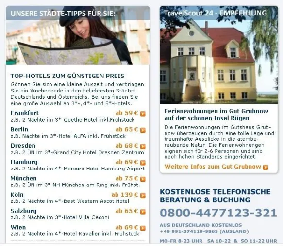 Reiseportal TravelScout24 empfiehlt die Gut Grubnow Ferienwohnungen Rügen im aktuellen Newsletter Bild: Reiseportal TravelScout24 empfiehlt die Gut Grubnow Ferienwohnungen Rügen im aktuellen Newsletter