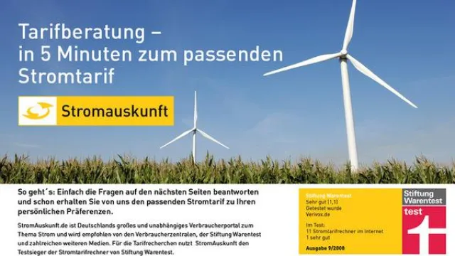Bild: StromAuskunft startet ersten Online Stromtarifberater - In 5 Minuten zum passenden Stromtarif