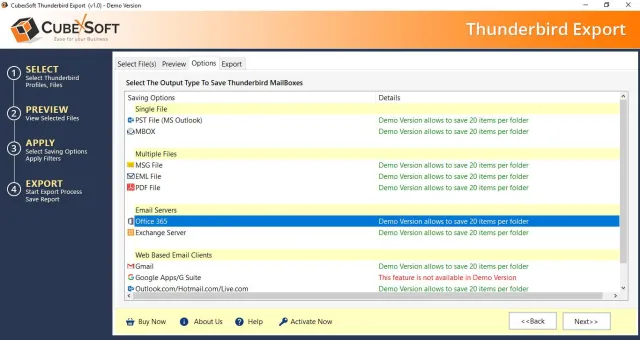 Bild: Thunderbird zu Outlook PST - Thunderbird-E-Mails exportieren