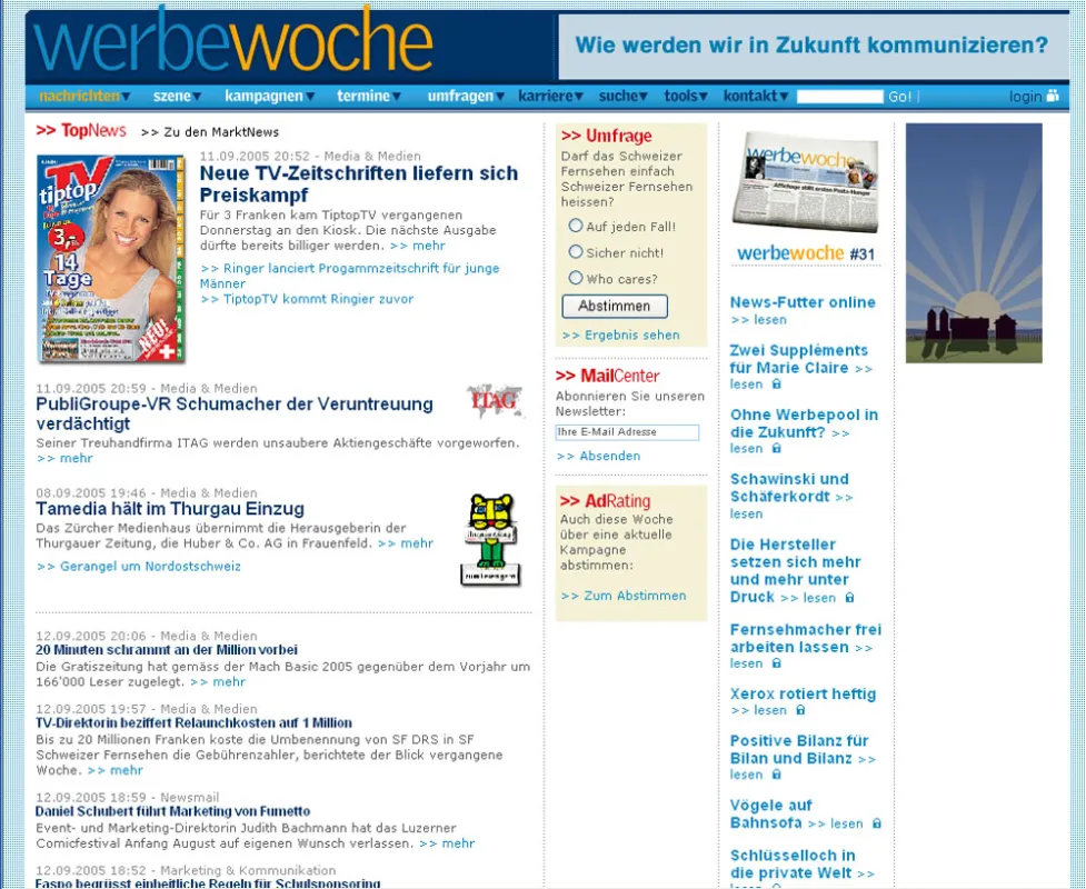Das Online-Portal der Schweizer Werbewoche