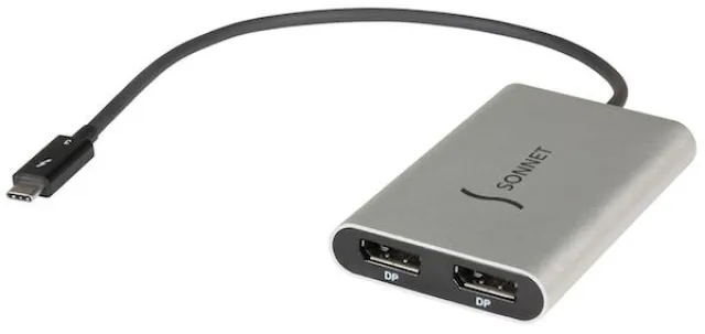 Bild: Kompatibel mit Mac und PC: Der duale Display-Port-Adapter für Thunderbolt 3