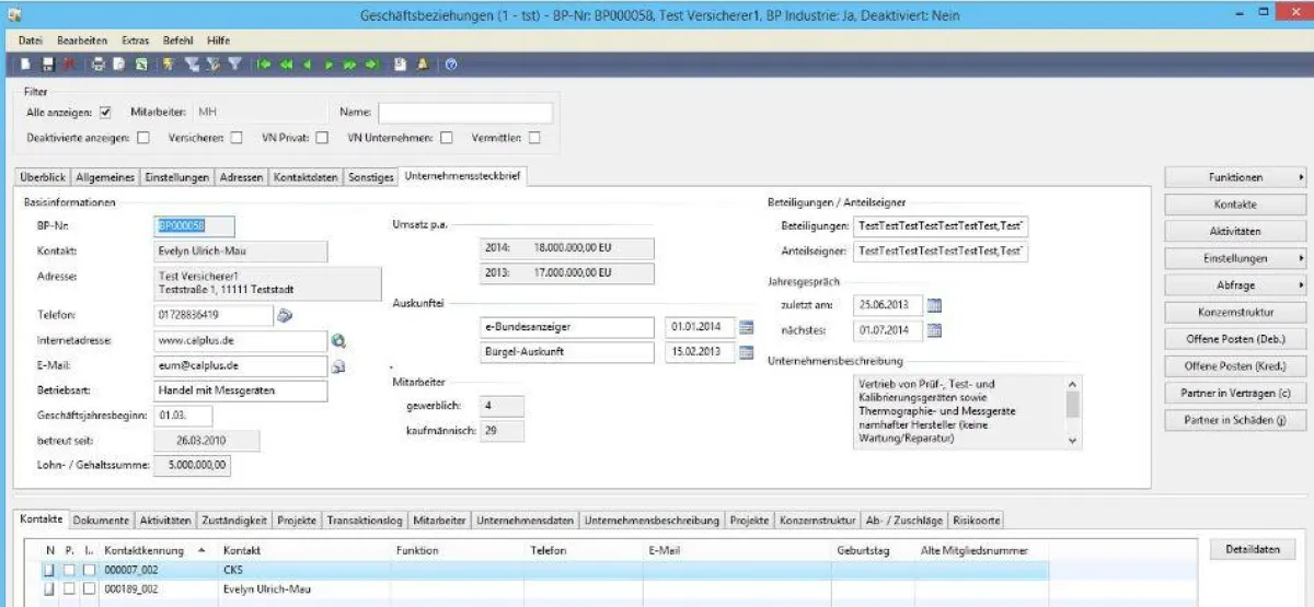 Maklersoftware GIN-AX Auswertungen