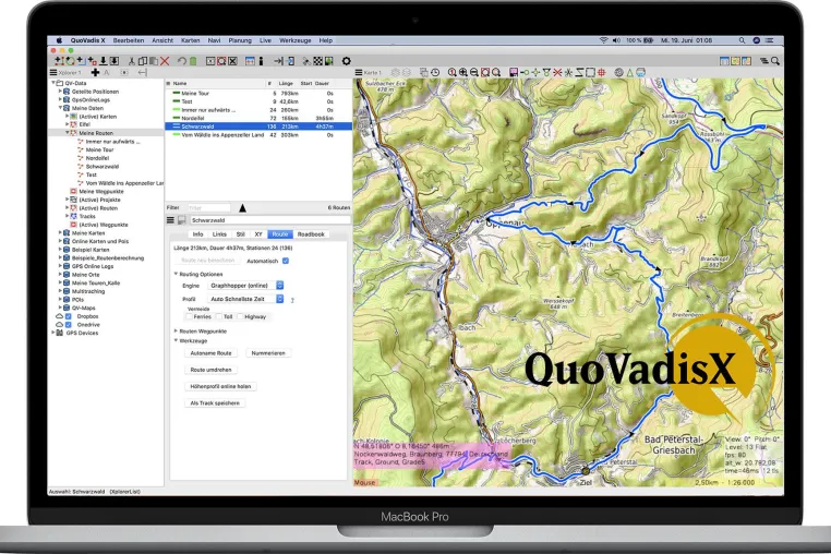 Bild: QuoVadis X - Neue Version der beliebten Planungs-Software für GPS, Navigation und Reise