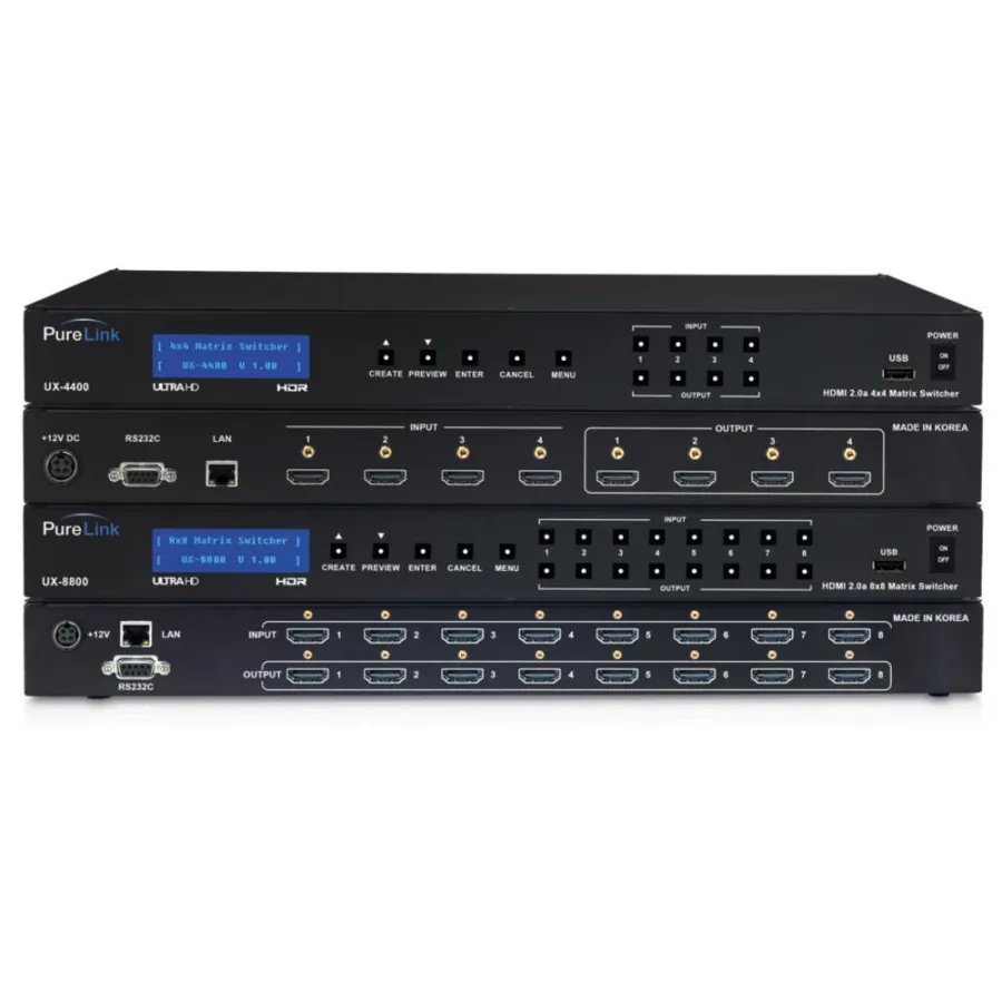 PRO-UX Matrix / 4x4 oder 8x8 / 18Gbps für 4K@60Hz mit 4:4:4 und 10-bits