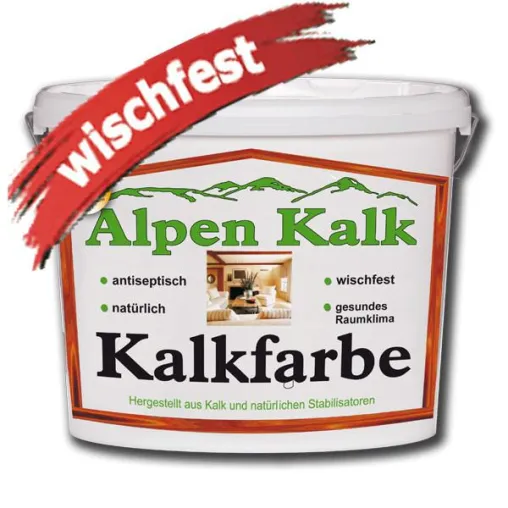 Kalkfarbe – wischfest. Bild: Kalkfarbe – wischfest.