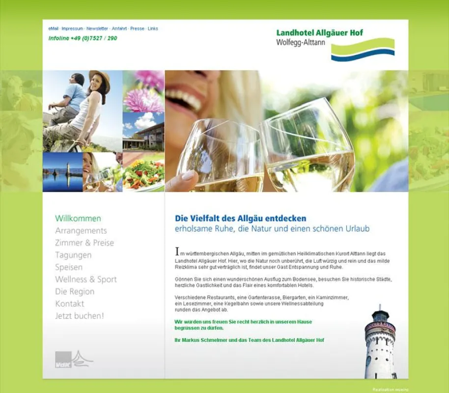 Website Landhotel Allgäuer Hof