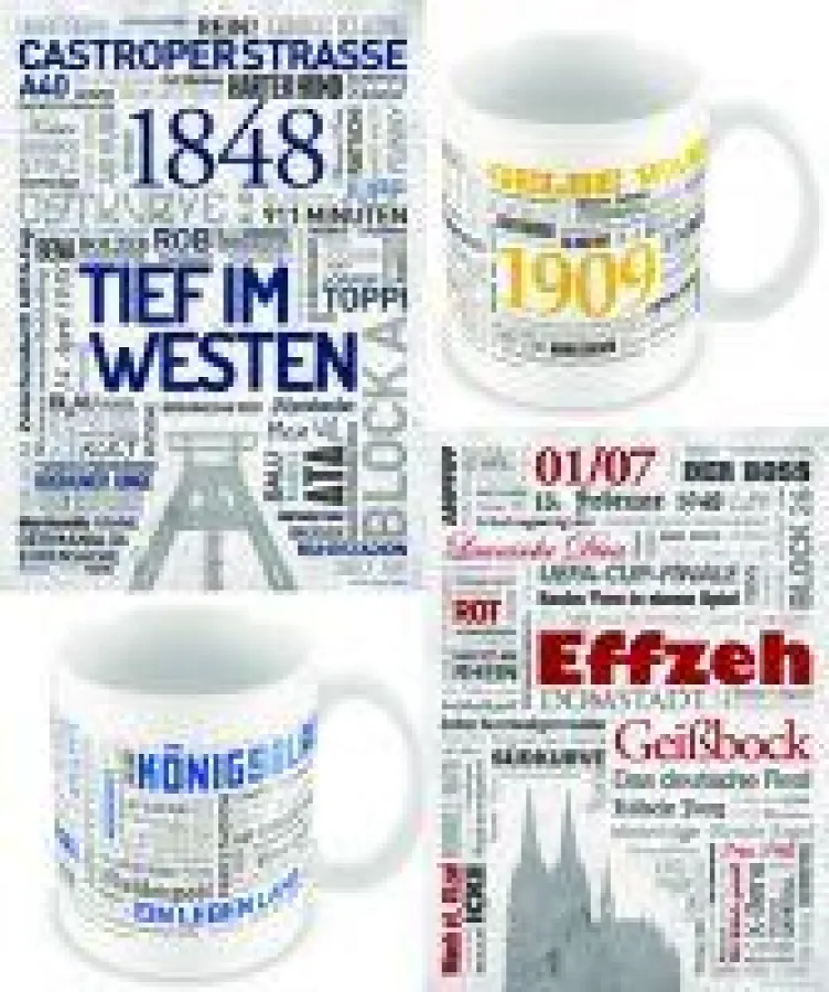 Wörterposter und -tassen als Werbemittel