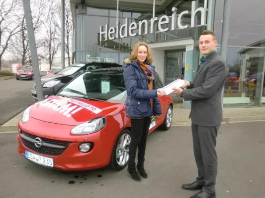 Autohaus Heidenreich: Gewinner der Opel Adam-Aktion steht fest Bild: Autohaus Heidenreich: Gewinner der Opel Adam-Aktion steht fest