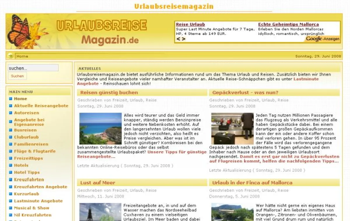 Das Urlaubsreisemagazin bietet nützliche Informationen und Tipps zum Thema Reisen an