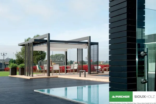 Bild: LIVING AT GARDEN - Pergola, Pavillion, Sichtschutz im neuen Design