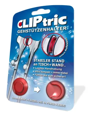 Bild: Krücken ohne Tücken - Neuartige Clips verhindern lästiges Umfallen von Unterarmgehstützen