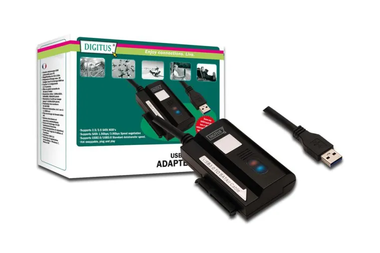 Bild: Datenübertragung in Super Speed mit USB 3.0 Adapterkabel von Digitus