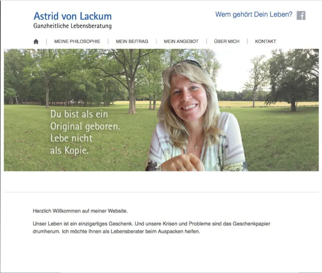 Unter www.astrid-von-lackum.de finden Menschen in schwierigen Lebenssituationen Lösungsimpulse