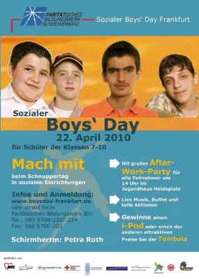 Eine Plattform für Jungen - Über die Wichtigkeit des Sozialen Boys’ Day in Frankfurt am Main Bild: Eine Plattform für Jungen - Über die Wichtigkeit des Sozialen Boys’ Day in Frankfurt am Main