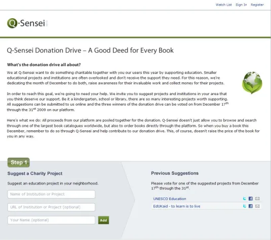 Bild: Q-Sensei startet Spendenaktion - Jedes Buch eine gute Tat