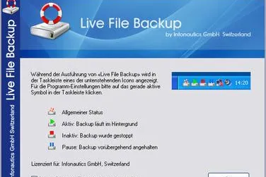 Bild: Backup-Programm für die permanente Datensicherung im Hintergrund