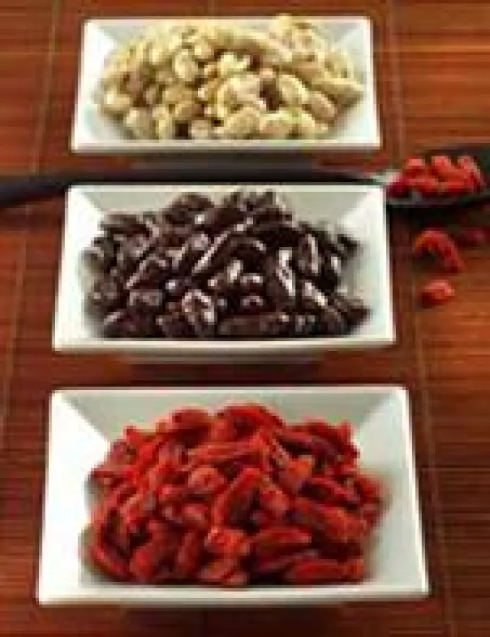 Goji-Beeren in drei Varianten