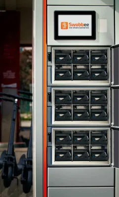 Bild: Kick it like Swobbee: Erstmals Akku-Wechselstation für E-Kickscooter präsentiert