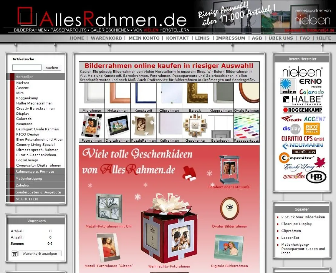 Bilderrahmen Onlineshop von AllesRahmen.de